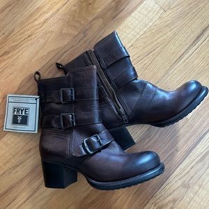 Dark Brown Frye Leather Boots